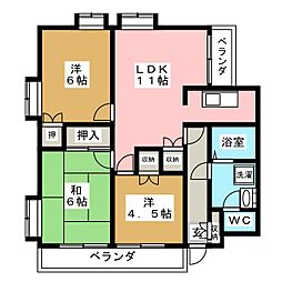 向島ホームズ 2階3LDKの間取り