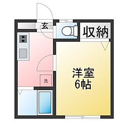 金田ハイツ 1Kの間取図画像