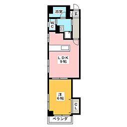 高橋ビル 1LDKの間取図画像