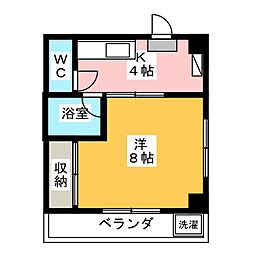 ブルーハイツ 5階1Kの間取り