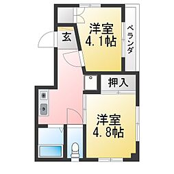 グリーンハイム石崎 2Kの間取図画像