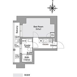 コンフォリア・リヴ森下MUTIO 1Kの間取図画像