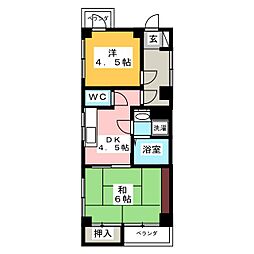 三橋ビル 2DKの間取図画像