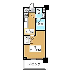 パークアクシス菊川ステーションゲート 1Kの間取図画像