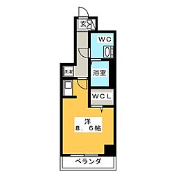 ウィルテラス深川住吉 ワンルームの間取図画像