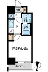 KDXレジデンス大島 1Kの間取図画像