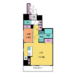 TheLOG日本橋 1LDKの間取図画像
