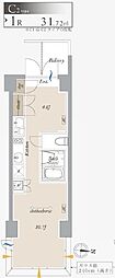 プライマル菊川 ワンルームの間取図画像