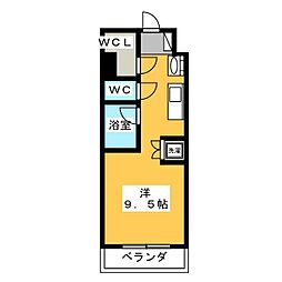 プライマル菊川 ワンルームの間取図画像