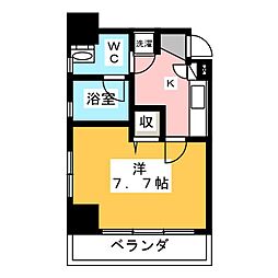 ライズ 1Kの間取図画像