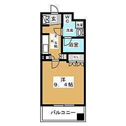 パークアクシス御茶ノ水ステージ 6階1Kの間取り