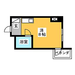 すいーとぴあ本郷 3階ワンルームの間取り
