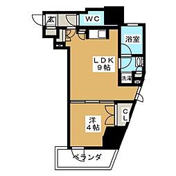 レジディア文京本郷IV 7階1DKの間取り