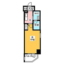 オーキッドレジデンス蔵前 4階1Kの間取り