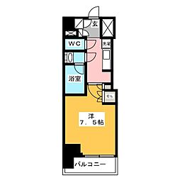 ルフォンプログレ蔵前プレミア 8階1Kの間取り