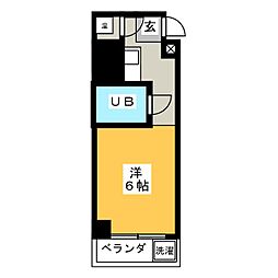 東海西神田マンション 8階ワンルームの間取り