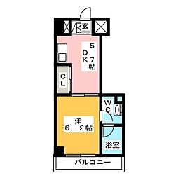 BelleFace本郷弓町 1DKの間取図画像