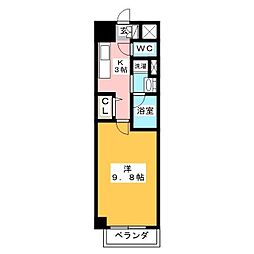 ジョイシティ蔵前 1Kの間取図画像