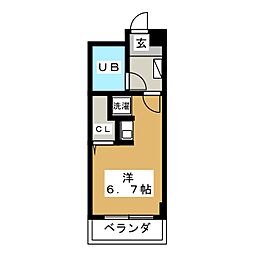 ガーデンコート湯島 ワンルームの間取図画像