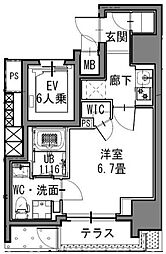 S-RESIDENCE新御徒町East 1Kの間取図画像