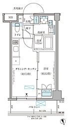 パークアクシス文京本郷 1DKの間取図画像