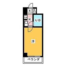 キャメロット 1Kの間取図画像