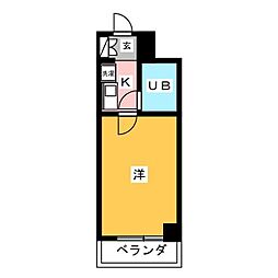 キャメロット 1Kの間取図画像