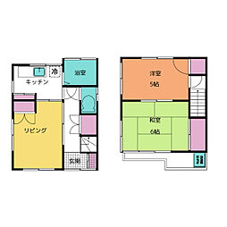 木場ハウス 1階2DKの間取り