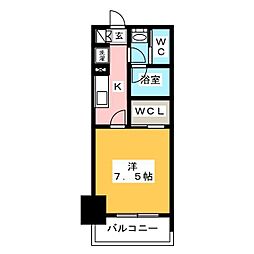 ルフォンプログレ清澄白河プレミア 4階1Kの間取り