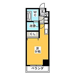 プライムアーバン豊洲 7階ワンルームの間取り