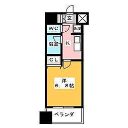 ドゥーエ新川 3階1Kの間取り