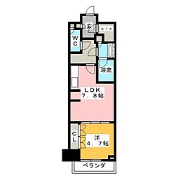 パークアクシス豊洲キャナル 8階1DKの間取り