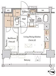 ブランシエスタ木場 1LDKの間取図画像