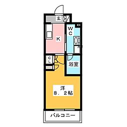 プラウドフラット木場2 1Kの間取図画像