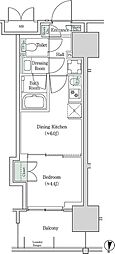 ブルックサイドレジデンス木場 1DKの間取図画像