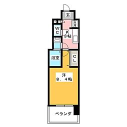 ウッドハウス 1Kの間取図画像