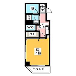 レイパレス 1Kの間取図画像