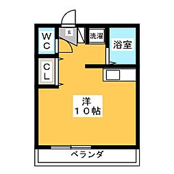 ル・モンド三田 ワンルームの間取図画像
