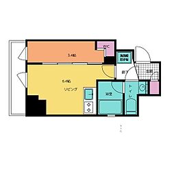 ジオエント門前仲町 1DKの間取図画像