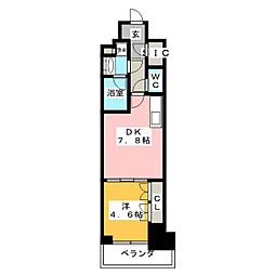 パークアクシス豊洲キャナル 1DKの間取図画像