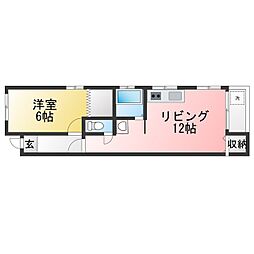 ハイツ協和 1LDKの間取図画像