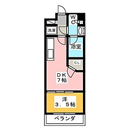 レジディア門前仲町プレイス 1DKの間取図画像