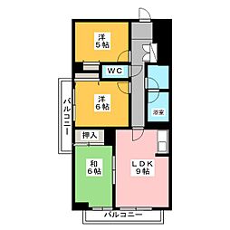 レピドール福田1 3LDKの間取図画像