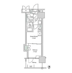 ブルックサイドレジデンス木場 1DKの間取図画像