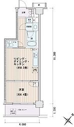 エスティメゾン豊洲レジデンスE棟 1LDKの間取図画像