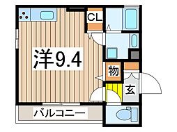 light snow grass 1階ワンルームの間取り