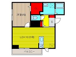 クレール 3階1LDKの間取り