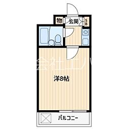 ワコーレ川口V 2階1Kの間取り