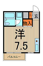 ハイム・アルテナ 3階1Kの間取り