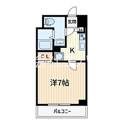 GENOVIA西川口II 2階1Kの間取り